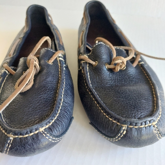 Men COLE HAAN Navy BLUE Loafers Leather Driving Shoes Sz 8.5 - Picture 5 of 8